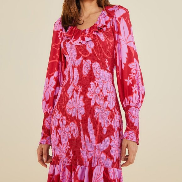 🥭 FARM RIO living nature burgundy mini dress - Picture 4 of 10